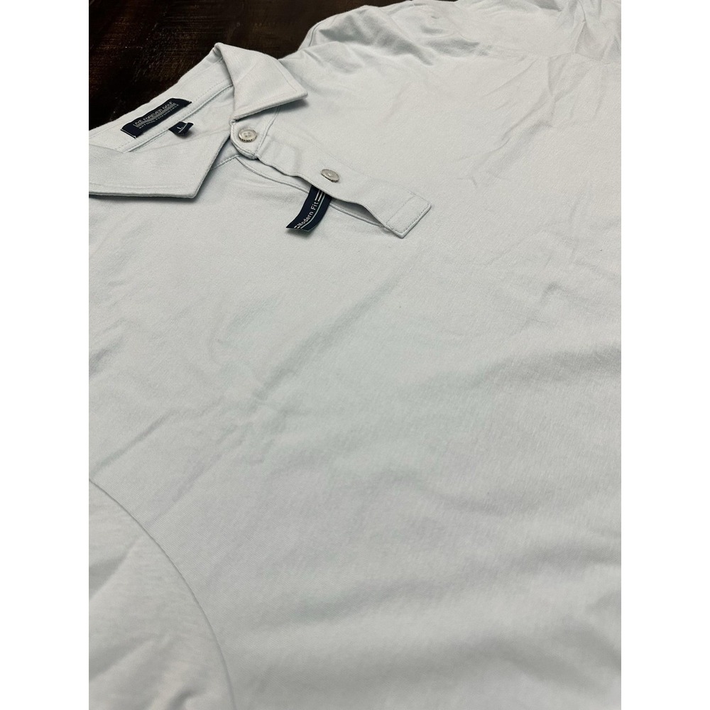Live Forever Golf Polo Shirt Mens Large Blue Solid Performance Stretch Jersey - Picture 1 of 10